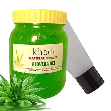 Khadi Natural The EnQ Herbal Aloe Vera Gel for Glowing and Radiant Skin, 500 g (Green)