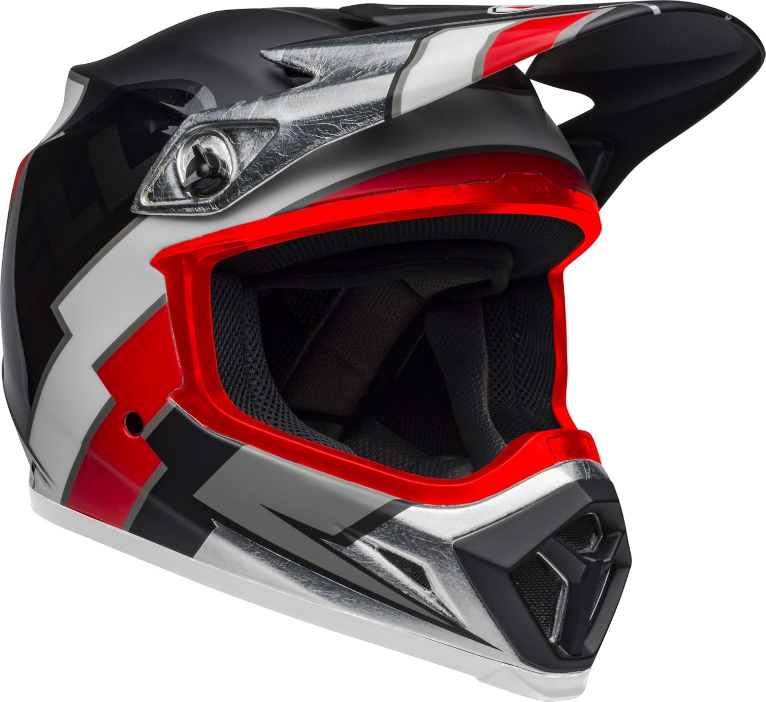 red and black dirt bike helmet