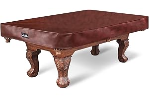Shieldo Pool Table Cover,Heavy Duty Leatherette Billiard Pool Table Covers,Waterproof&Tearproof Cover for Pool Table,7/8/9 Foot Fitted(8FT/Brown)