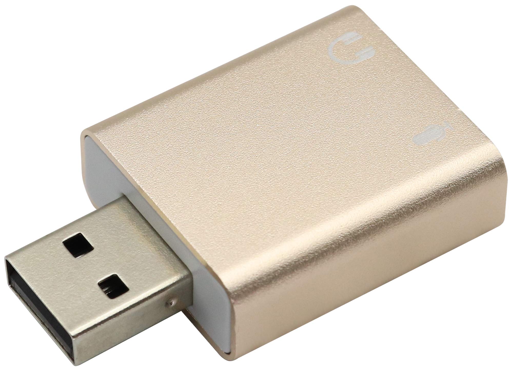 zdyCGTime 5.1 USB Stereo Sound Card,USB 2.0 to 3.5mm 3D Audio Sound Card Adapter,USB-A Sound Adapter,with 3.5m Microphone Ports,Compatible With Windows and Mac,PC,Notebook.(1Pack/Golden)