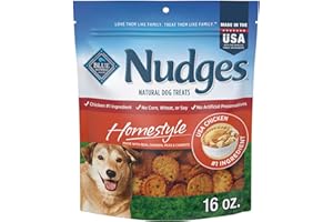 Blue Buffalo Nudges Homestyle Natural Dog Treats, Made in the USA with Real Chicken, Peas, and Carrots, 16-oz. Bag