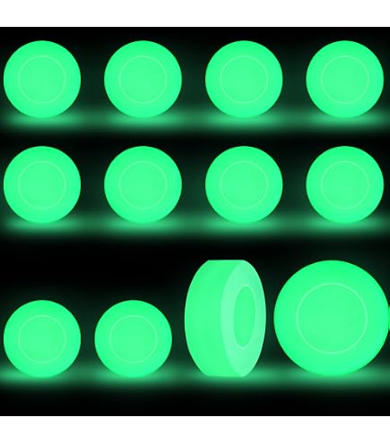 6-Pack Glow In The Dark Ice Hockey Pucks - Green Floor Pucks For Outdoor/Indoor Practice