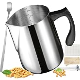 Candle Making Pouring Pot, 32oz Stainless Steel Wax Melting Pot | Double Boiler Candle Making Pitcher, Wax Pouring Pot with Heat-Resistant Handle and Dripless Pouring Spout Design
