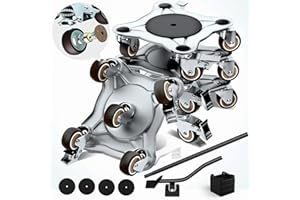 ZFULVO 4 Pack Furniture Mover Dolly 5 Wheels,10in Oversize Panel Moving Dolly, Double Locking Furniture Movers,360° Rotation Dual Ball Bearing Silent, Furniture Lifter for Moving Heavy Furniture