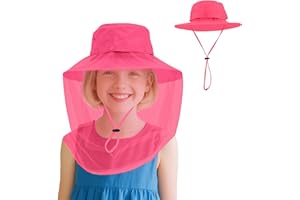 MISSEIAR Bee Keeper Hat, Bug Net Hat, Fisherman Sun Cap for Hunting Hiking Gardening for Kids Pink