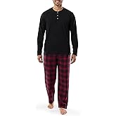 IZOD mens Jersey Henley and Flannel Pant Set