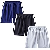 Jagrove Toddler Boys Girls Active Running Shorts 3 Pack Kids Athletic Short Pants Lightweight Summer Sport Jogger Shorts