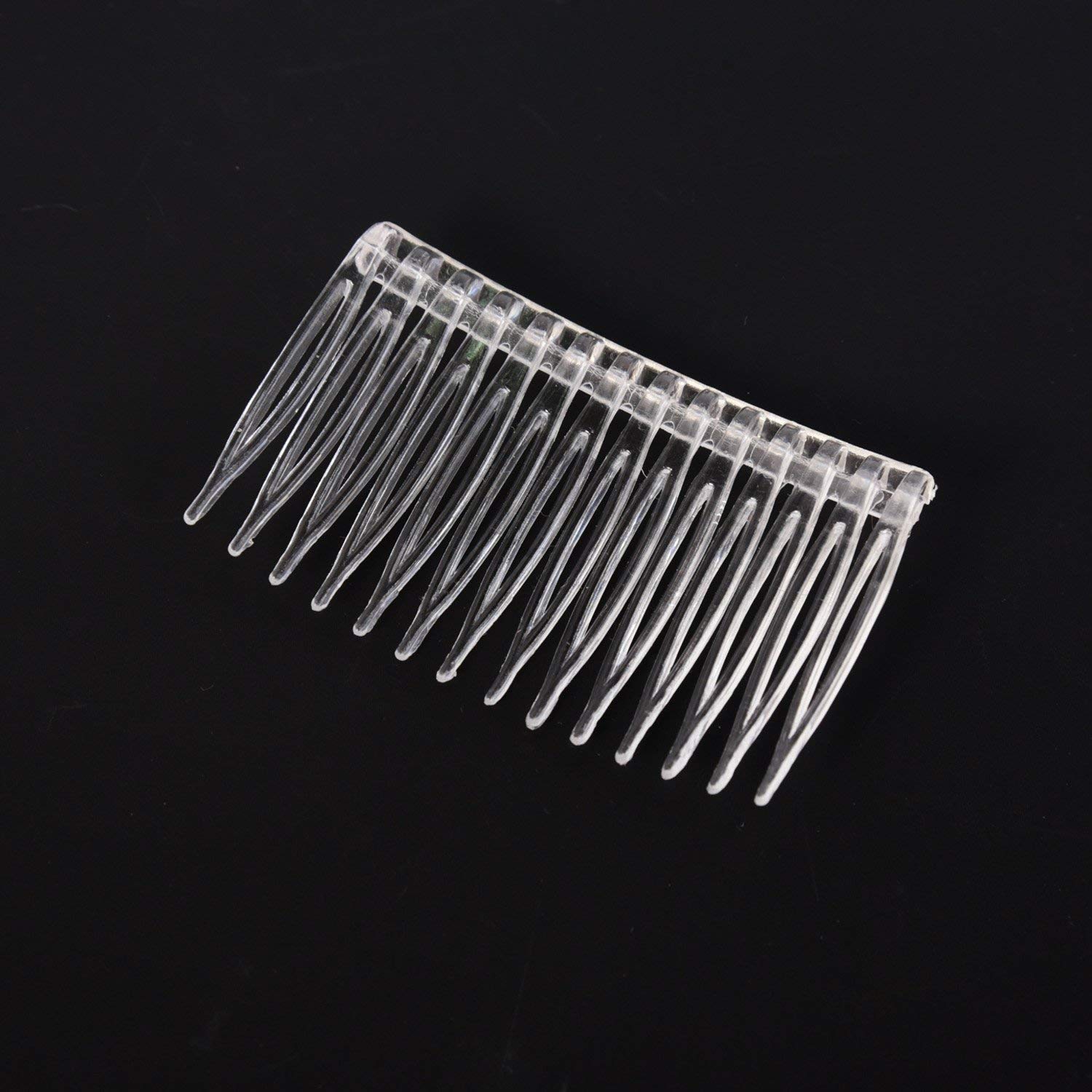 Pangda 10 Pieces Hair Clip Combs 14 Teeth Plastic Bridal Wedding Veil Combs, Clear : Beauty