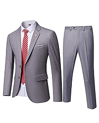 YND Men's Slim Fit 2 Piece Suit, 2 Button Notch