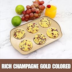 JOHO BAKING Nonstick 6 Cup Jumbo Muffin Pan, Large