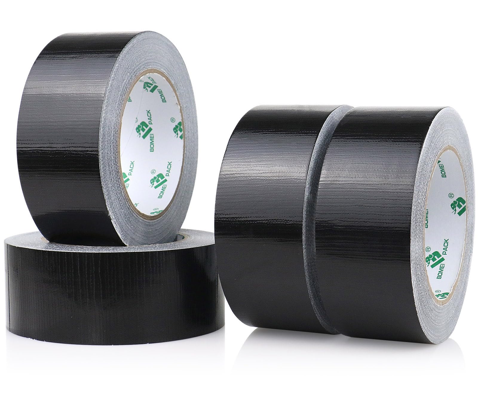 BOMEI PACK 4Pack Black Heavy Duty Duct Tape, 1.88