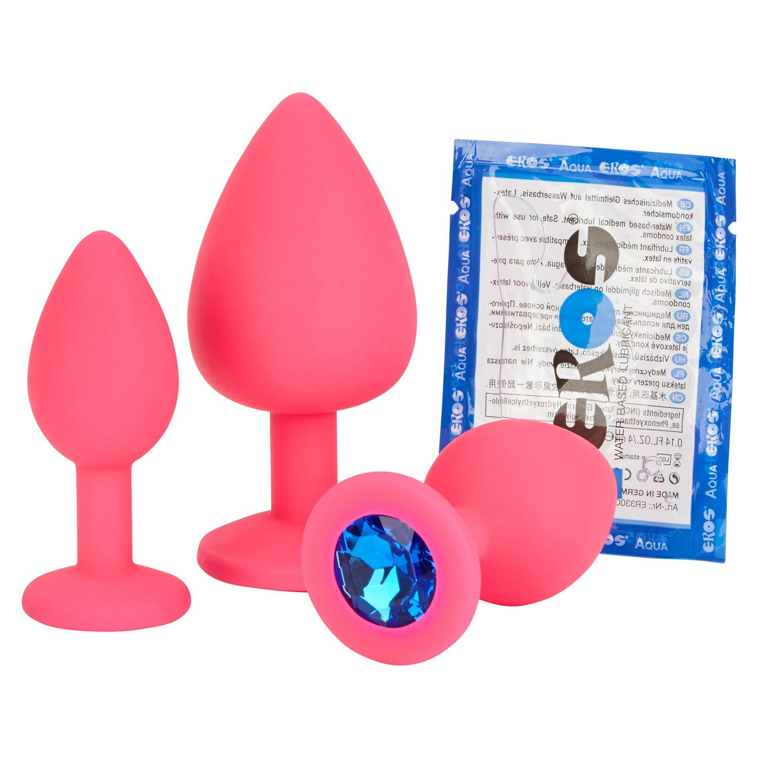 provocaTOY Analplug Set Sexspielzeug aus Silikon für Männer, Frauen & Paare – pink, lila oder schwarz in klein, mittel, groß - inkl. gratis Gleitgel