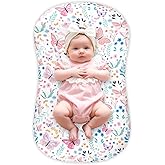 Jundetye Baby Lounger Cover Grils Boys, Soft and Comfortable Newborn Lounger Cover, Breathable and Stretchy Infant Nest Slipcover, Compatible with Snuggle Me Newborn Lounger, Cover Only (Butterfly)