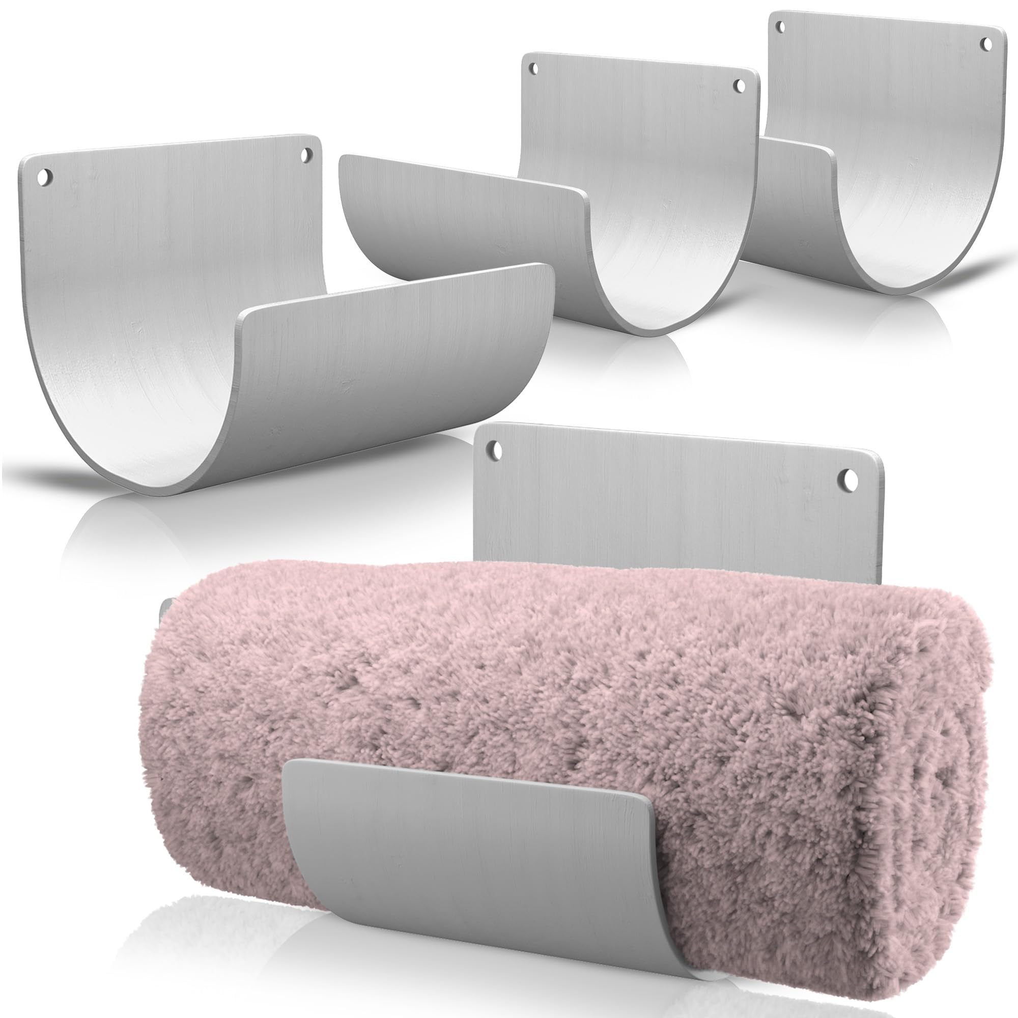 Bamboo Towel Rack by Aura Nest Set of 4 Wood Towel Rack Bamboo Bathroom ...