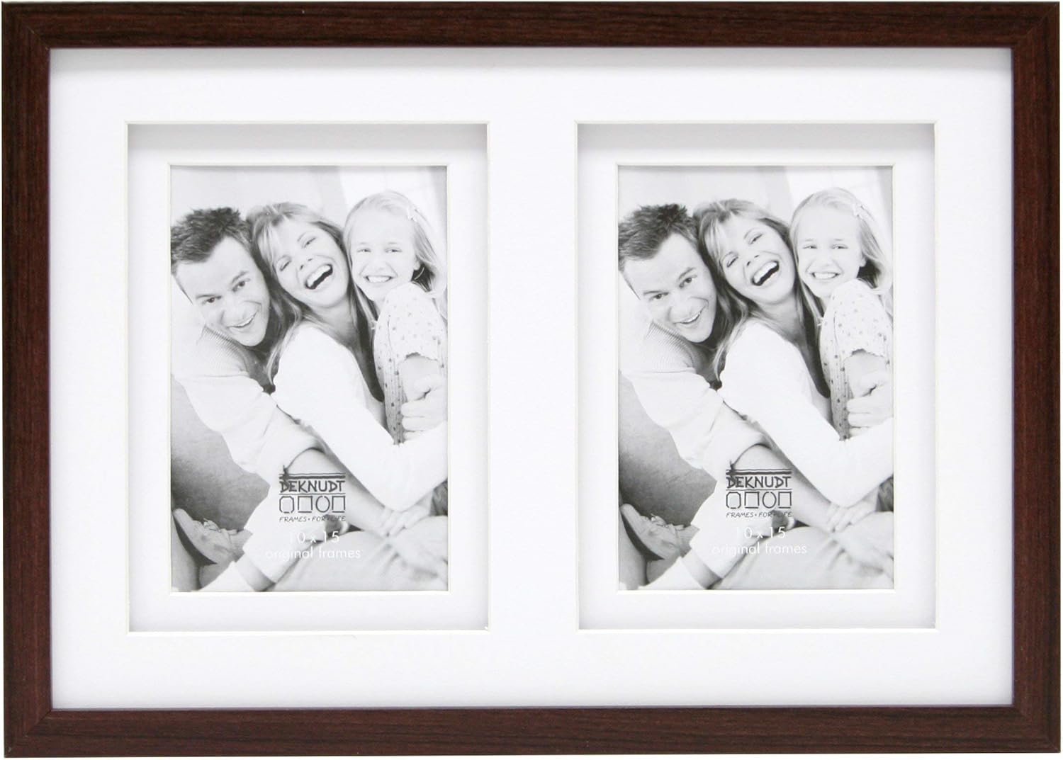 Deknudt Frames S65KQ2-10.0X15.0 Brown Wooden Photo Frame with Double Passe-Partout for 2 Photos 34 x 24,5 x 2,3 cm