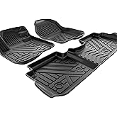 ASLONG 5 Seat Car Floor Mats Fit for Honda CRV CR-V 2017 2018 2019 2020 2021 2022 Weather Floor Mat Liners 1st & 2nd Row Liner， Front & Rear Full Set Black
