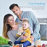 BUZIO 12 Pack Reusable Baby Food Pouches 148ml Double Zipper Freezer Safe view 7