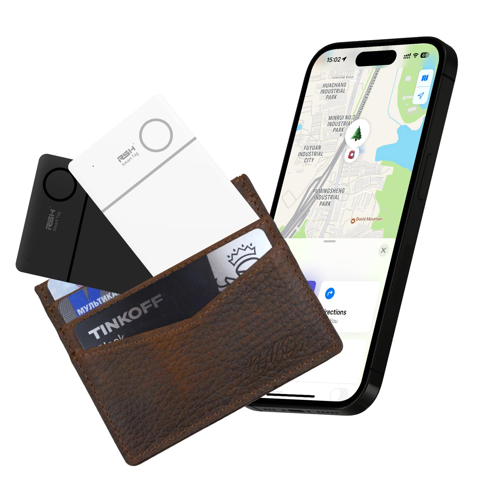 Photo 1 of RSH Wallet Tracker Card Rechargeable Key Finder Luggage Tracker Item Locator Work with Apple Find My,Smart Bluetooth Tracker for Suitcase,Bag,Backpack Smart Tag Finder 2 Pack (Not Supported Android)