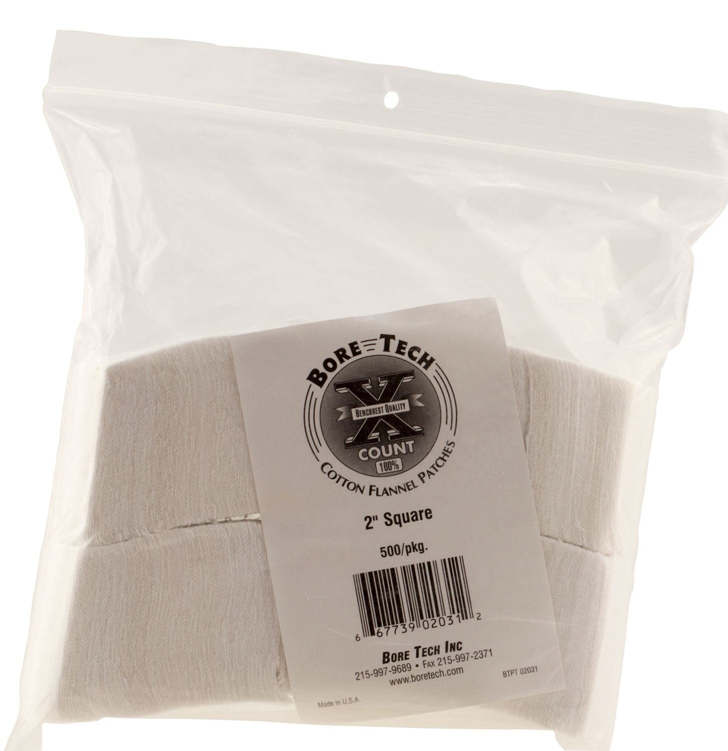 Bore Tech Square 500/bag Patch, 2"
