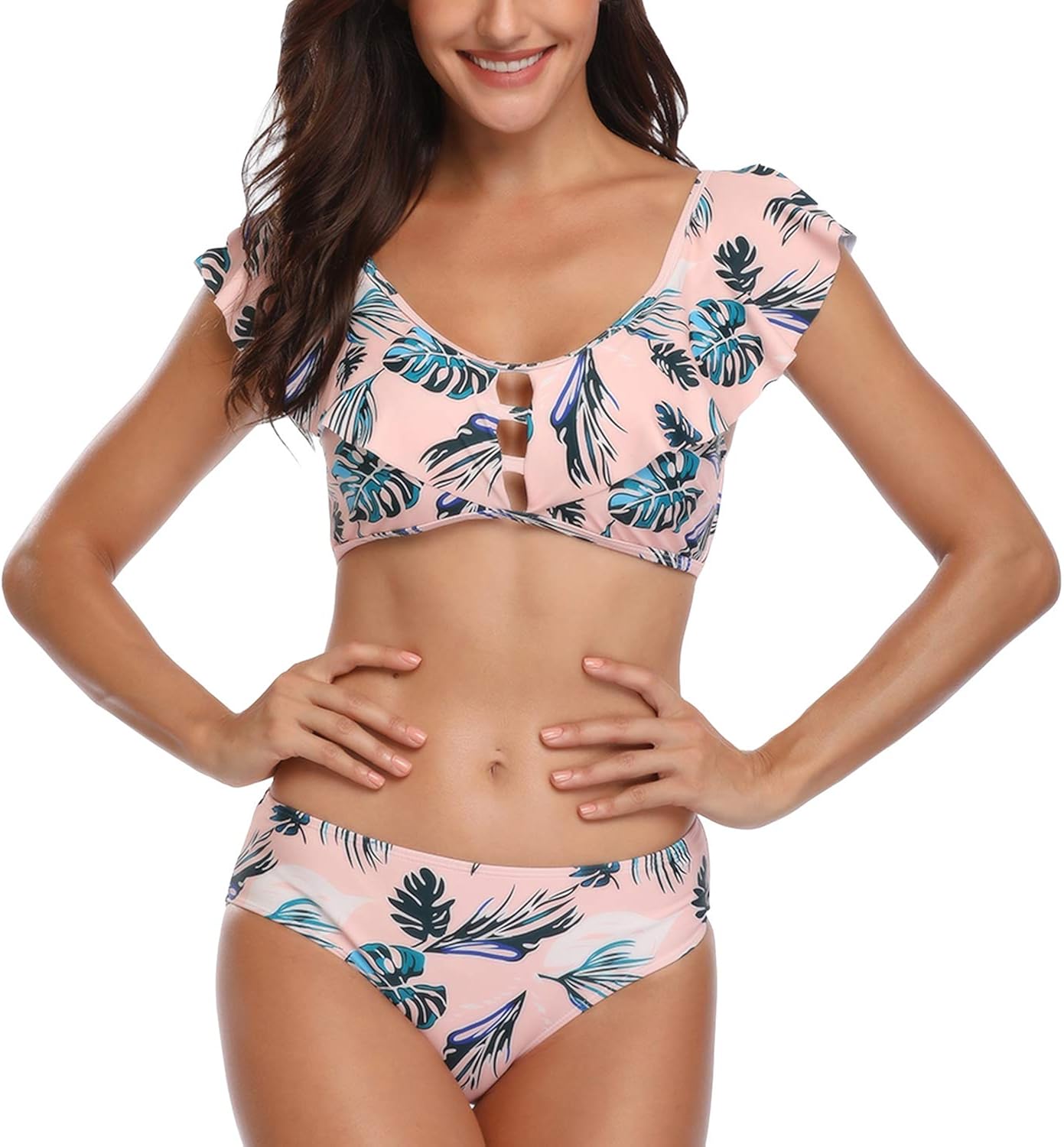 two piece off shoulder swimsuit