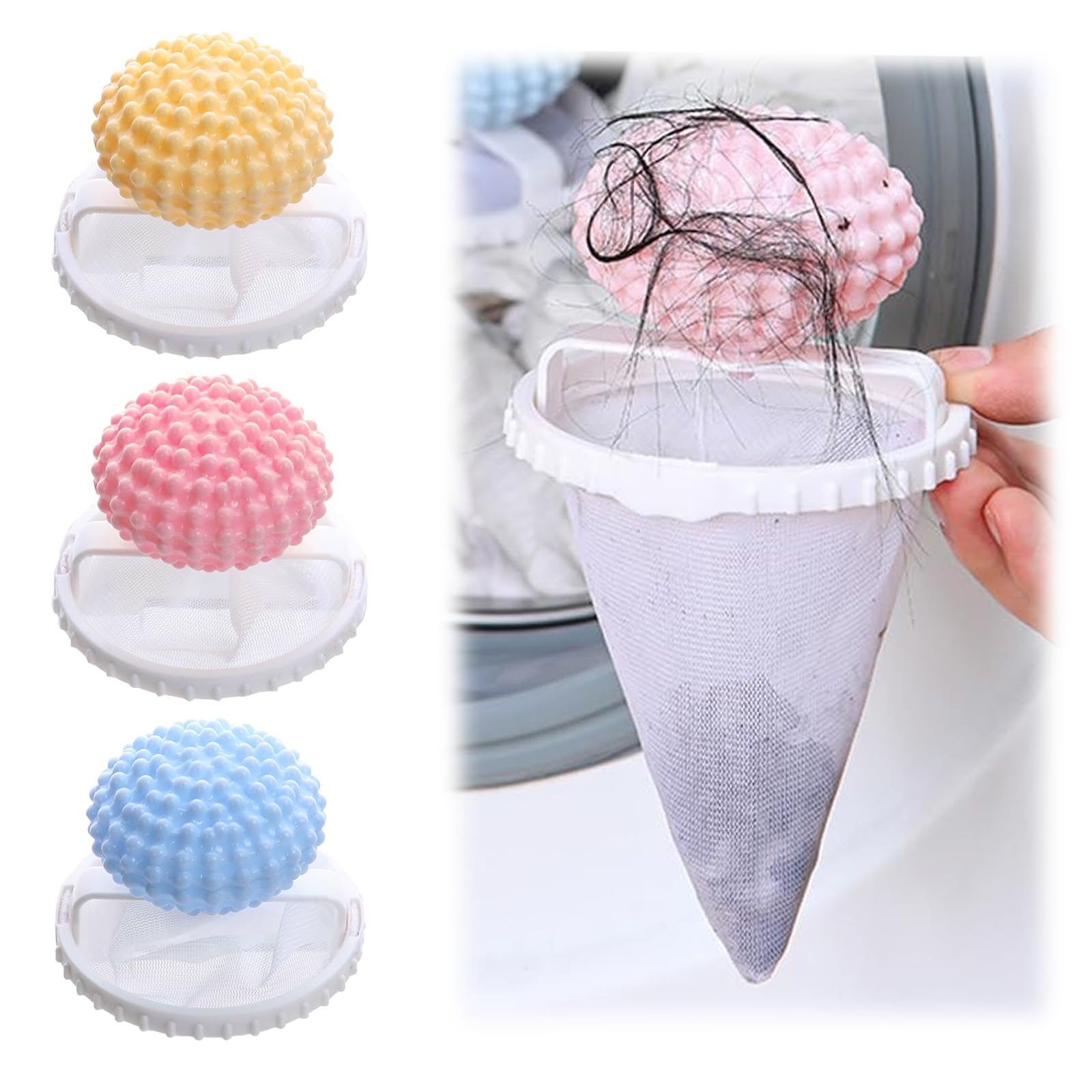 Photo 1 of 3Pcs-Pet Hair Remover for Laundry,Floating Hair Filtering Mesh Remova, 2024 New Washing Machine Hair Catcher,Dog Hair Remover for Laundry (30)
