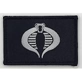 Action Figure Cobra Silver 3.0 x 2.0 Cosplay Embroidered Snake Hook Patch