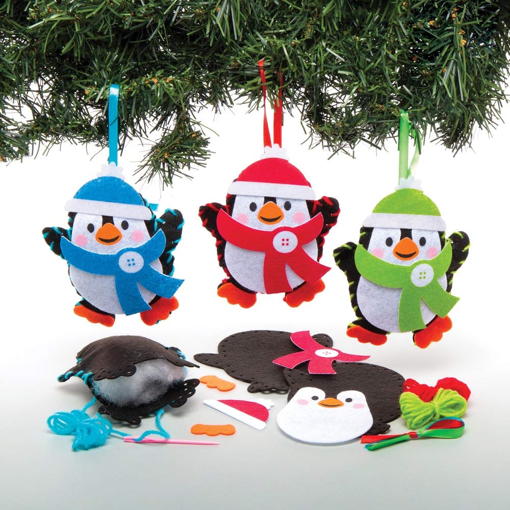 Baker Ross Penguin Decoration Sewing Kits, Christmas Arts and Crafts (Pack of 3)