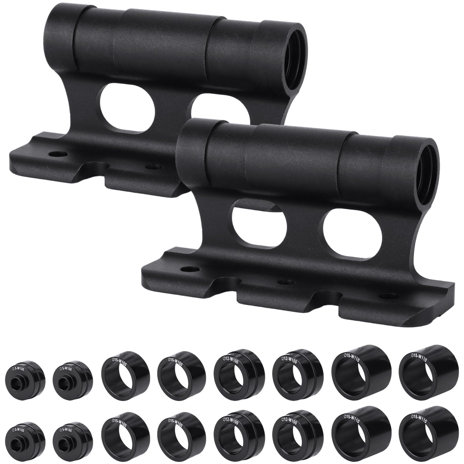 COZHYESS Bike Fork Mount, 2 Pcs Bicycle Fork Mount Truck Block, Car Roof Rack Carrier, Quick Release Thru Axle Fitments, 8 Removable, for Fittings 5x100mm, 12x100mm, 15x100mm, 15x110mm