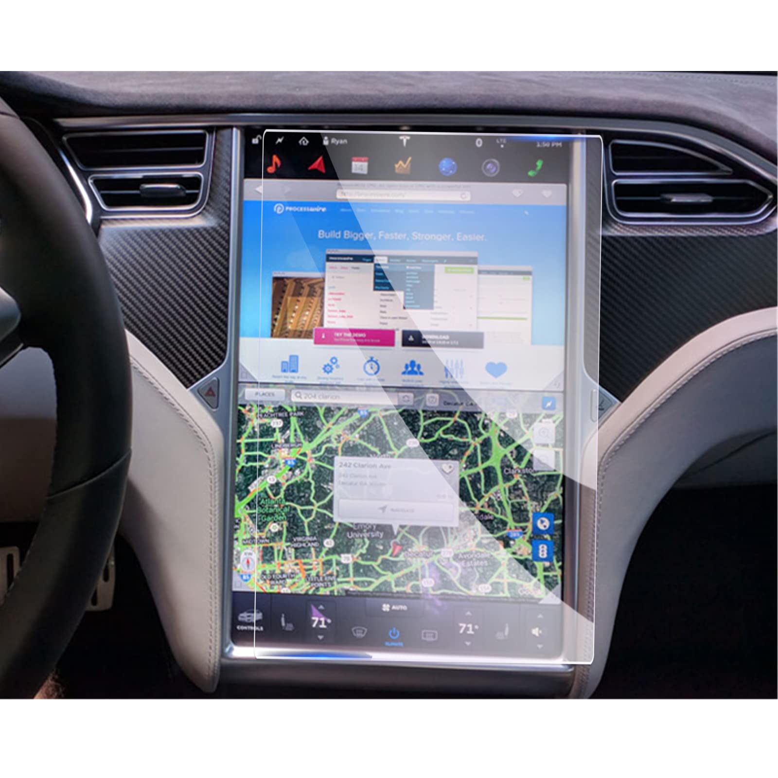 GAFAT 17 Inch Tempered Glass Screen Protector for Tesla Model S/X 2013-2020, 9H Anti-Scratch, High Sensitivity, Waterproof, 1 Piece