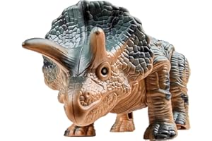 SAURAWAN Novelty Triceratops Wind Up Toys for Toddlers, Walking Prehistoric Dinosaur Wind Up Toy, Prize Box Toys for Kids Classroom, Easter Wind Up Toys for Boys Dinosaur Themed Birthday Decorations