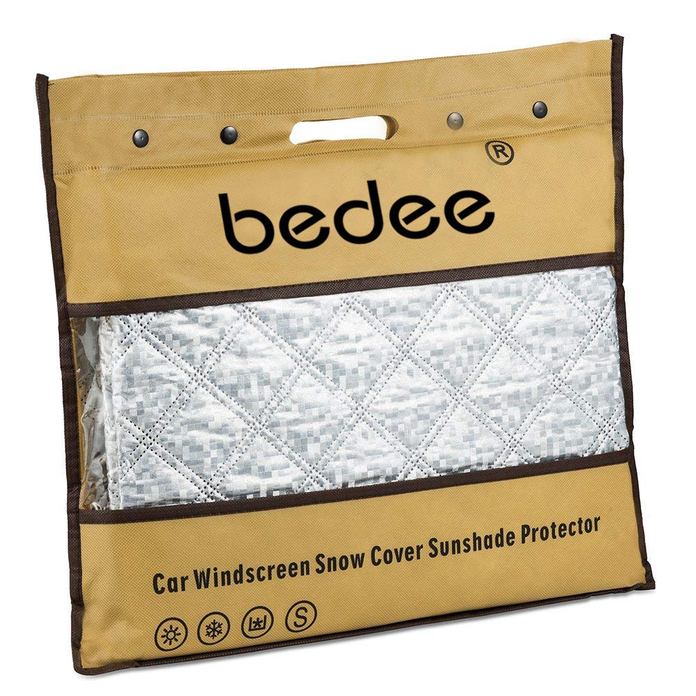 bedee Car Windscreen Snow Cover, Windscreen Sun Shade Car Windshield Dust Cover Car Window Frost Ice Snow Cover for Summer/Winter all Weather Medium