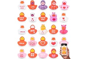 HAPPY DUCKERS Jeep Ducks for Ducking (24 Pieces) - Valentine's Day Ducks for Jeeps - 2" Valentine's Themed Rubber Ducks Jeep Ducking - Plus Official Duck Duck Jeep Mobile App - Kid's Party Favor