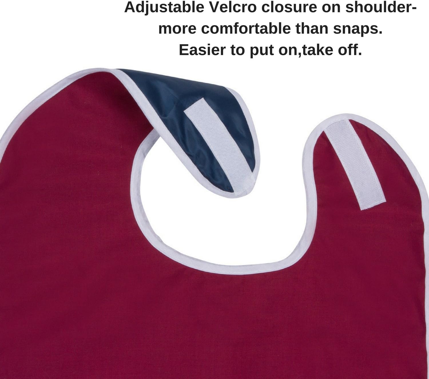 Adult Bib for Eating, Waterproof Clothing Protector with Crumb Catcher. Machine Washable (red-Wide): Health & Personal Care