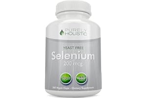 PURELY HOLISTIC Selenium 200mcg - 365 Vegan Capsules not Tablets - Pure & Yeast Free L-Selenomethionine for Improved Absorption - Thyroid, Heart, and Immune System Support - Antioxidant Trace Mineral - Made in USA