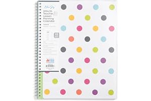Blue Sky 2024-2025 Academic Year Teacher Weekly and Monthly Lesson Planner, 8.5" x 11", Flexible Cover, Wirebound, Dots (100330-A25)