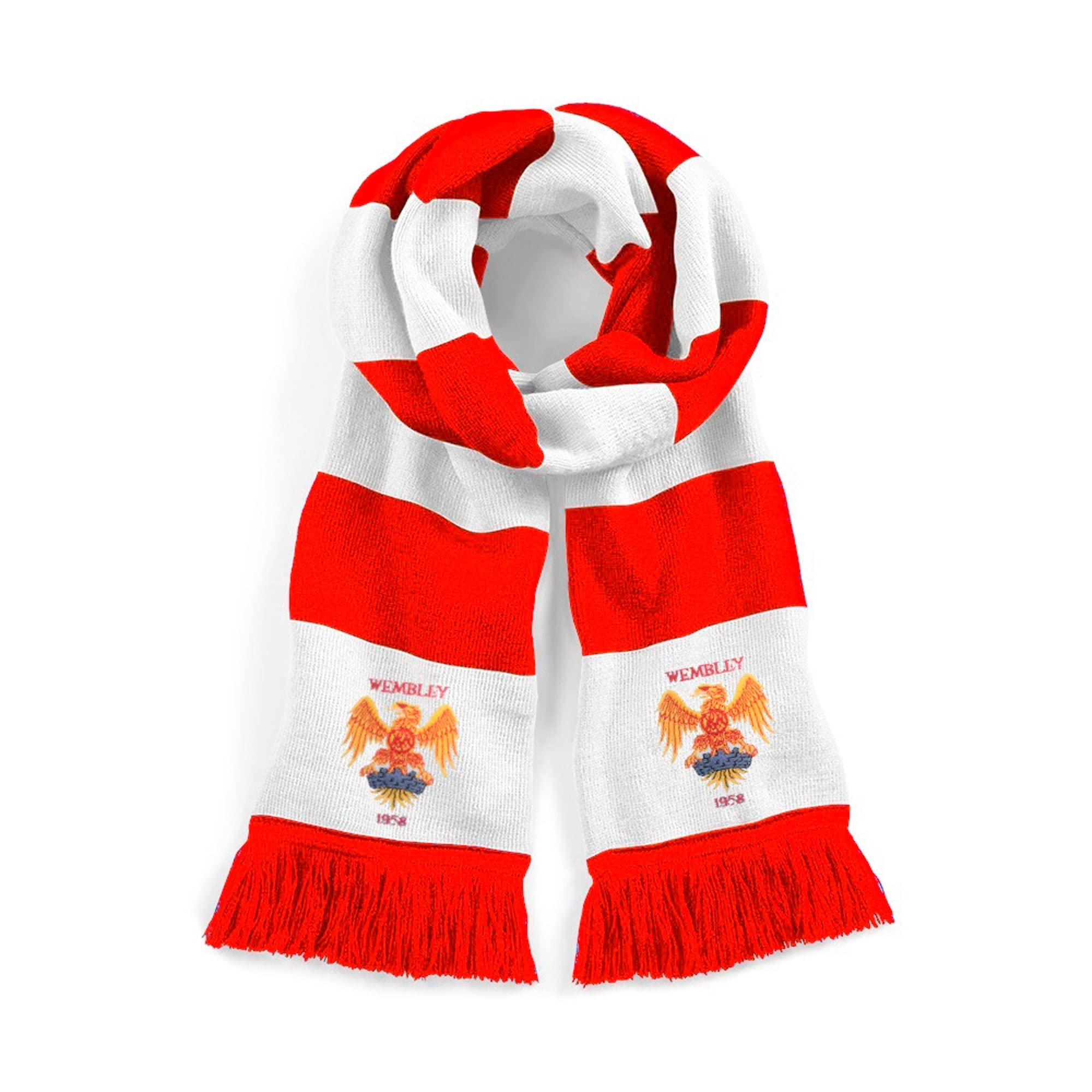 Manchester U. 1958 Retro Traditional Football Scarf Embroidered Logo
