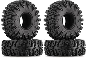 INJORA 1.0 Tires - S5 Swamp Claw Mud Terrain Tires for TRX4M AX24 Axial SCX24 FCX24 1/18 1/24 RC Crawler Car,64 * 24mm,T1019