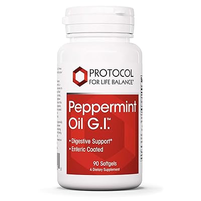 Protocol For Life Balance - Peppermint Oil G.I.&trade;- with Ginger &amp; Fennel Oils - Supports Digestive System Health, Helps Intestinal (GI) Tract, Upset Stomach, Freshens Breath - 90 Softgels