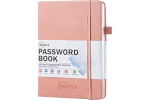 YHCFLY Password Book with Alphabetical tabs, Hardcover Internet Address & Password Organizer Logbook, Medium Size Password Keeper Notebook Journal for Home Office (Peach Pink)