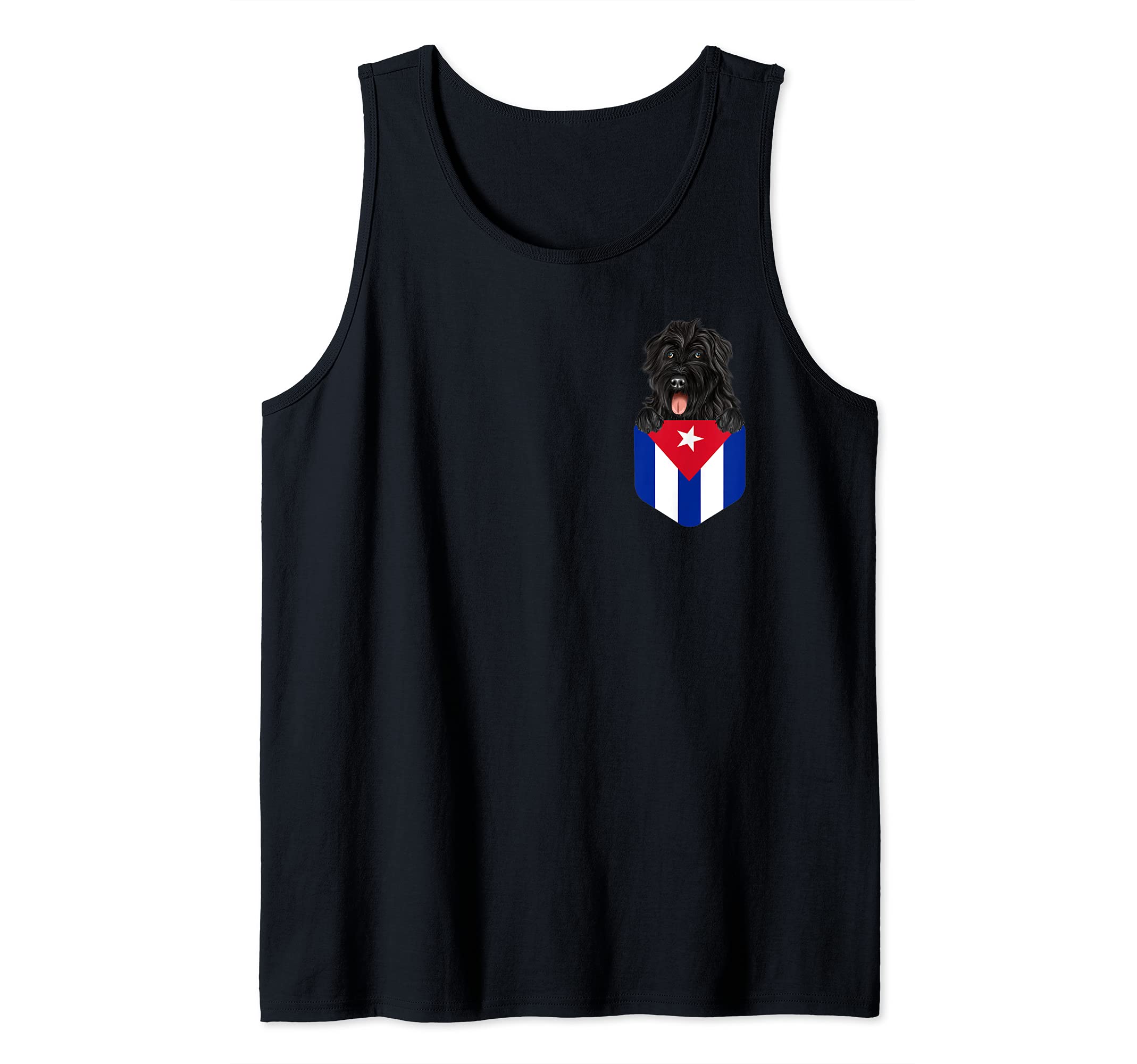 Cuba Flag Bouvier des Flandres Dog In Pocket Tank Top