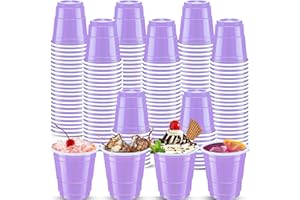 cssopenss 120 pcs purple Plastic Shot Glasses 2 oz purple shot cups purple shot glasses disposable for drinking Tastings served Snacks Jello Tastings and Samples(Light Purple)