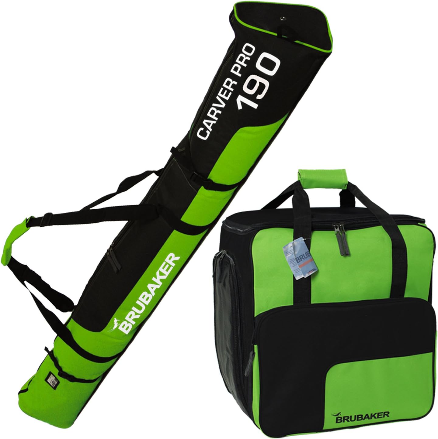 BRUBAKER Set Sac de Ski et Sac à Chaussures de Ski pour 1 Paire de Ski jusqu