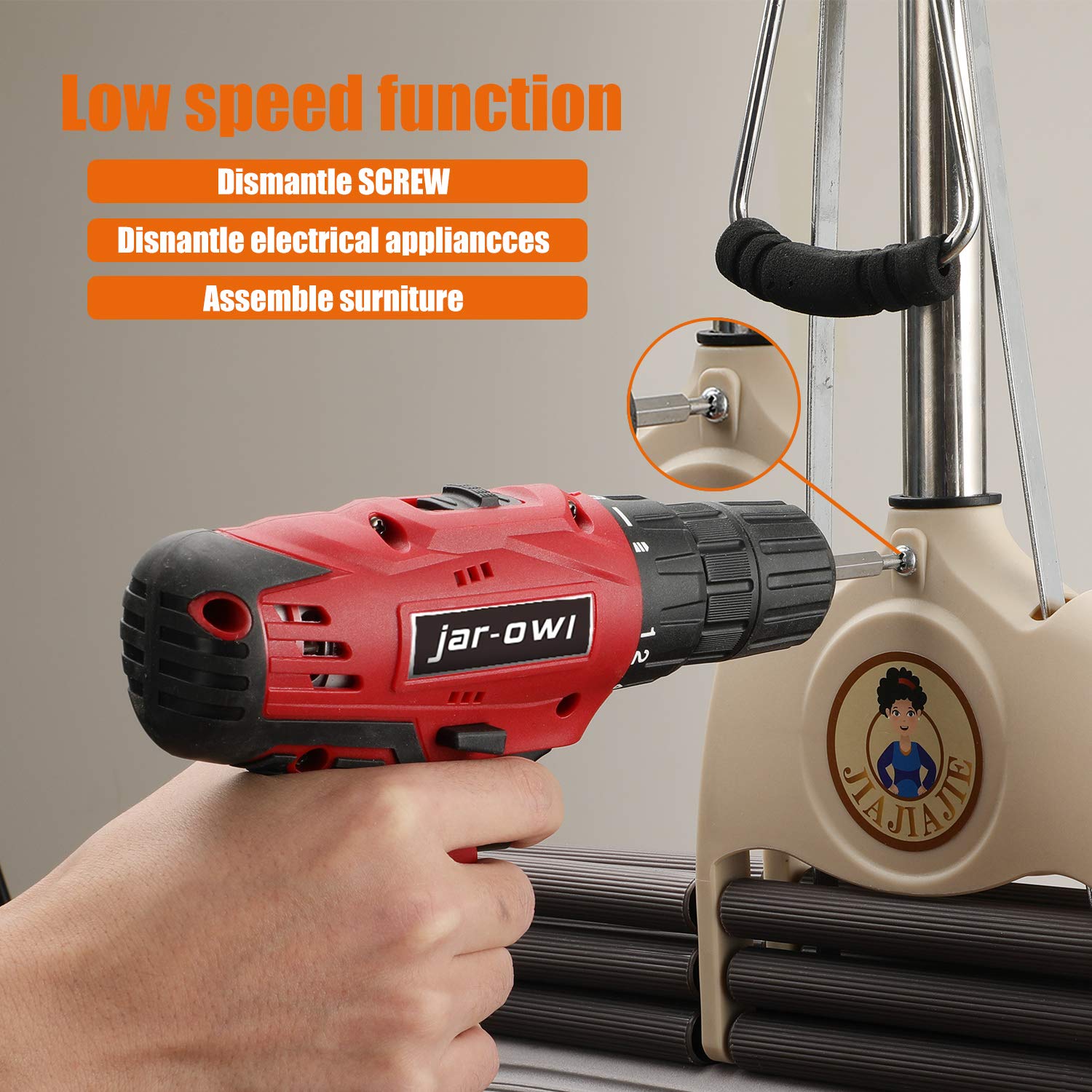 108 Piece Power Tool Combo Kits with 16.8V Cordless Drill, Household Tools Set with DIY Hand Tool Kits for Professional Garden Office Home Repair Maintain-Black/Red