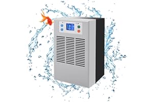 DYRABREST Aquarium Chiller, 8gal 100W Water Chiller with Pump 3L/Min Water Cooler Quiet Design Hydroponic Cooling System (35-45 Dbs) for Fish Tank Axolotl Coral Reef Tank (Silver Black)