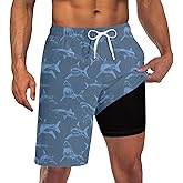 Goodstoworld Mens Swim Trunks with Compression Liner 9'' Inseam Quick Dry Swimsuit Shorts M-3XL