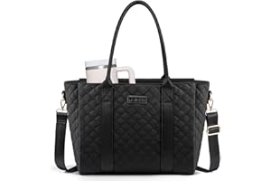 LOVEVOOK Teacher Tote Bag for Women, Quilted Work Tote Nurse Laptop Bag, Large Computer Shoulder Bags with Zipper for Travel
