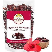 NaturalEvity Dried Hibiscus Flowers - 8 Oz Whole Jamaica Flor De Jamaica Loose Leaf Tea