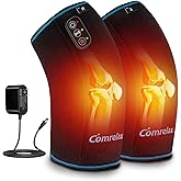 comrelax Knee Massager with Heat & Vibration, Heating Pad for Knee Pain Relief, Heating Pad for Leg Pain, Leg Massager, 3 Vibration Modes 3 Heat Levels, AC Adapter Heating Faster (No Battery)