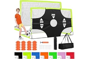 Fololicx Portable Pop Up Soccer Goal - 6x4ft Backyard Training Equipment with Soccer Ball, Scoring Target Cloth, and Cones - Fun Outdoor Game for Kids and Teens