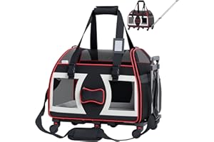 Katziela Pet Carrier - Airline Approved Dog Carrier - TSA Approved Pet Carrier for Small Dogs and Cats - Soft FAA Travel Airplane Dog Carrier Luggage (Gray)